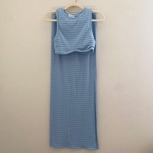 Asos Emory Park Blue Cropped Midi Skirt Two Piece Set Small